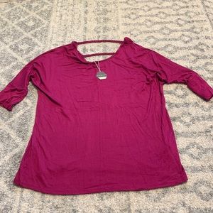 MATERNITY Pinkblush plum blouse; Size L